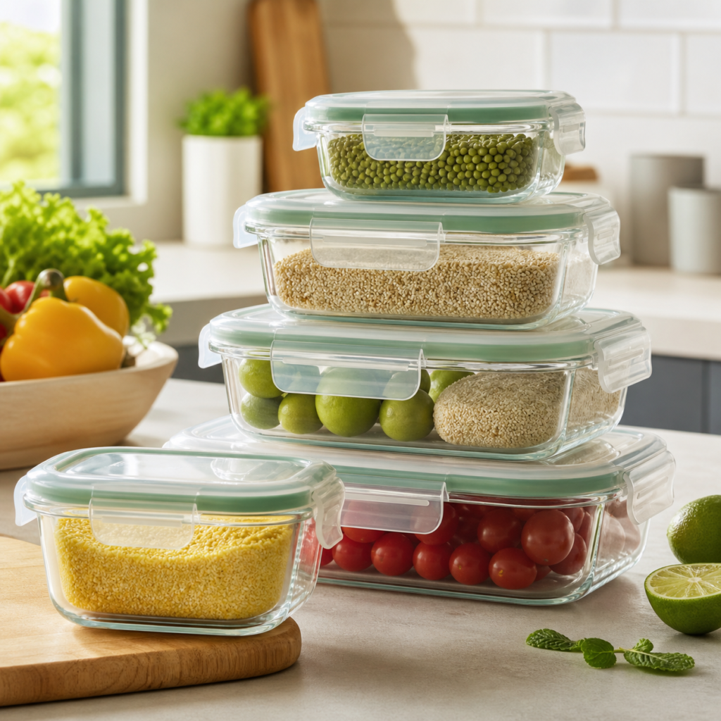 Glass Food Storage Container Set